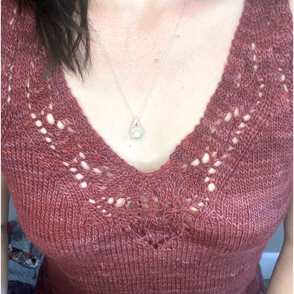 Leora V-Neck Hand-knit by Me (Cancer Survivor)! - Picture 2 of 5